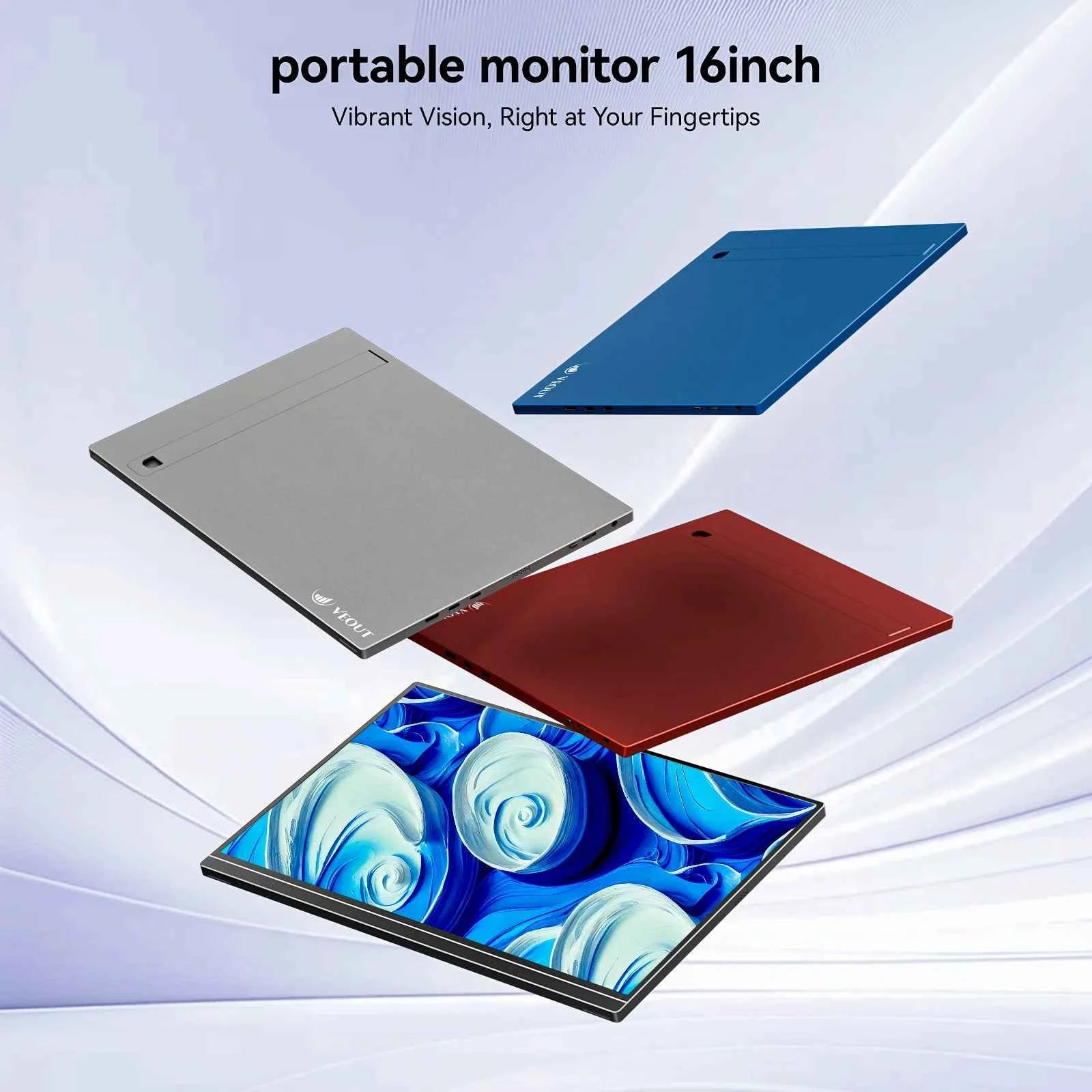 16“ VEOUT portable monitor 1920*1200P IPS, USB-C/HDMI, Free Sync 0.3