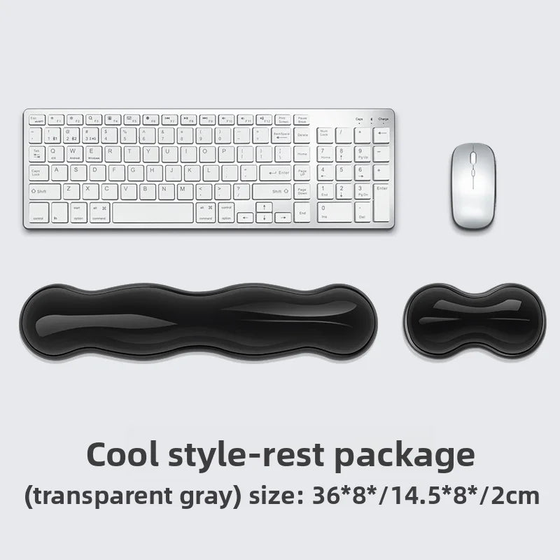 Silicone Keyboard Mouse Wrist Rest Support Ergonomic Wave Hand Pad Cushion Comfortable Soft for Gaming Office Computer Laptop