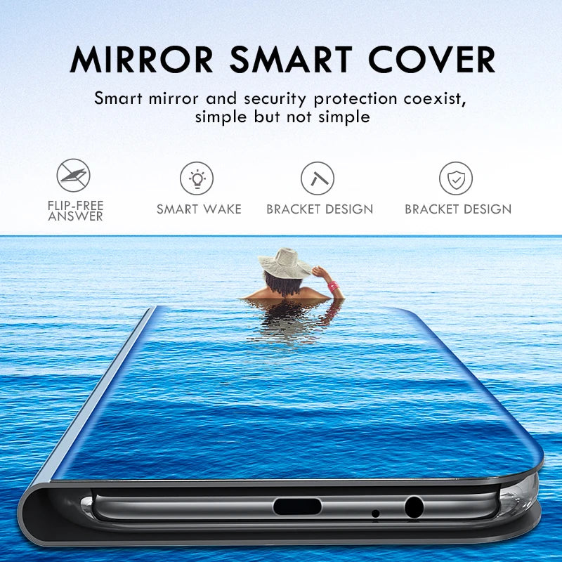 Mirror Flip Case for Samsung Galaxy S25 S24 Ultra S23 FE S22 S20 S21 Plus Back Cover for Galaxy S10 Plus S10e 5G Case