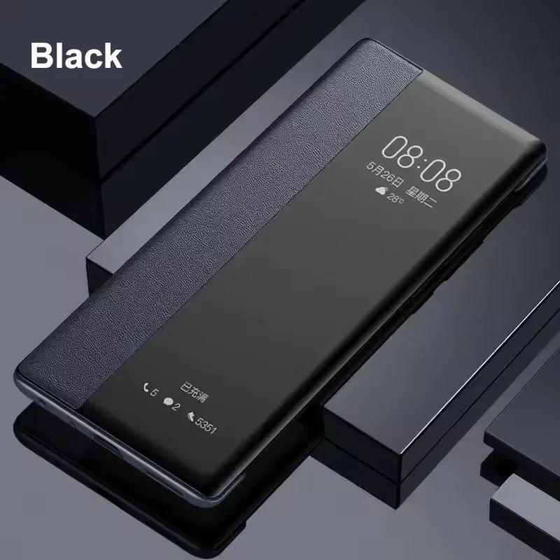 View Windows Case for Samsung Galaxy S26 S25 S24 S23 S22 S21 S20 Note 20 Ultra Plus PU Leather Smart Flip Shockproof Cover Shell