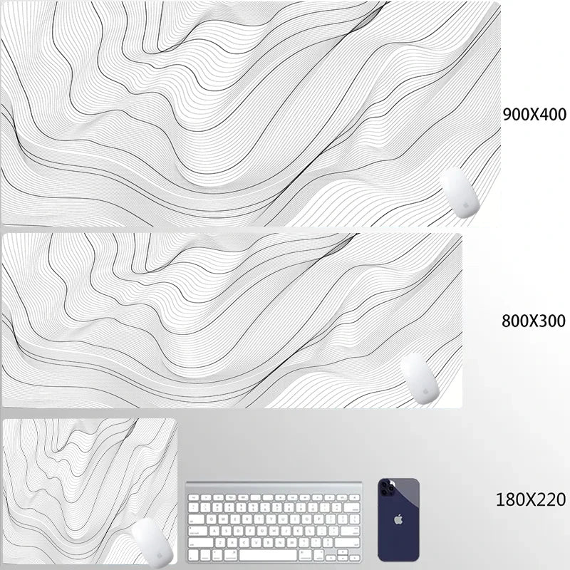 Mouse Pads Black White Line Gaming Mousepads Large Mousepad Gamer Natural Rubber Mat Company Lockrand Deskmat Design For Gift