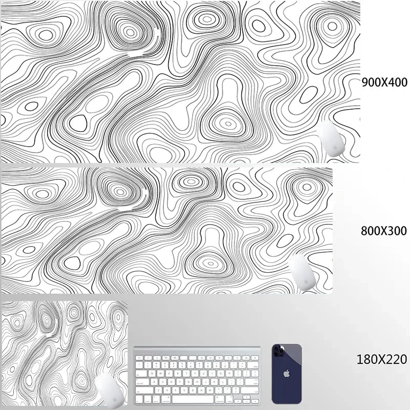 Mouse Pads Black White Line Gaming Mousepads Large Mousepad Gamer Natural Rubber Mat Company Lockrand Deskmat Design For Gift