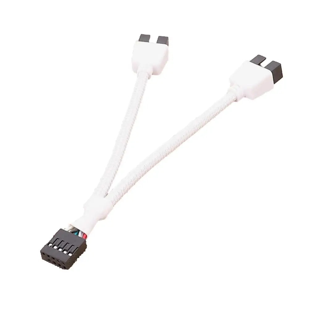 12cm Computer Motherboard USB Extension Cable 9 Pin 1 Female To 2 Male Y Splitter Audio HD Extension Cable For PC - WinSupport Tech