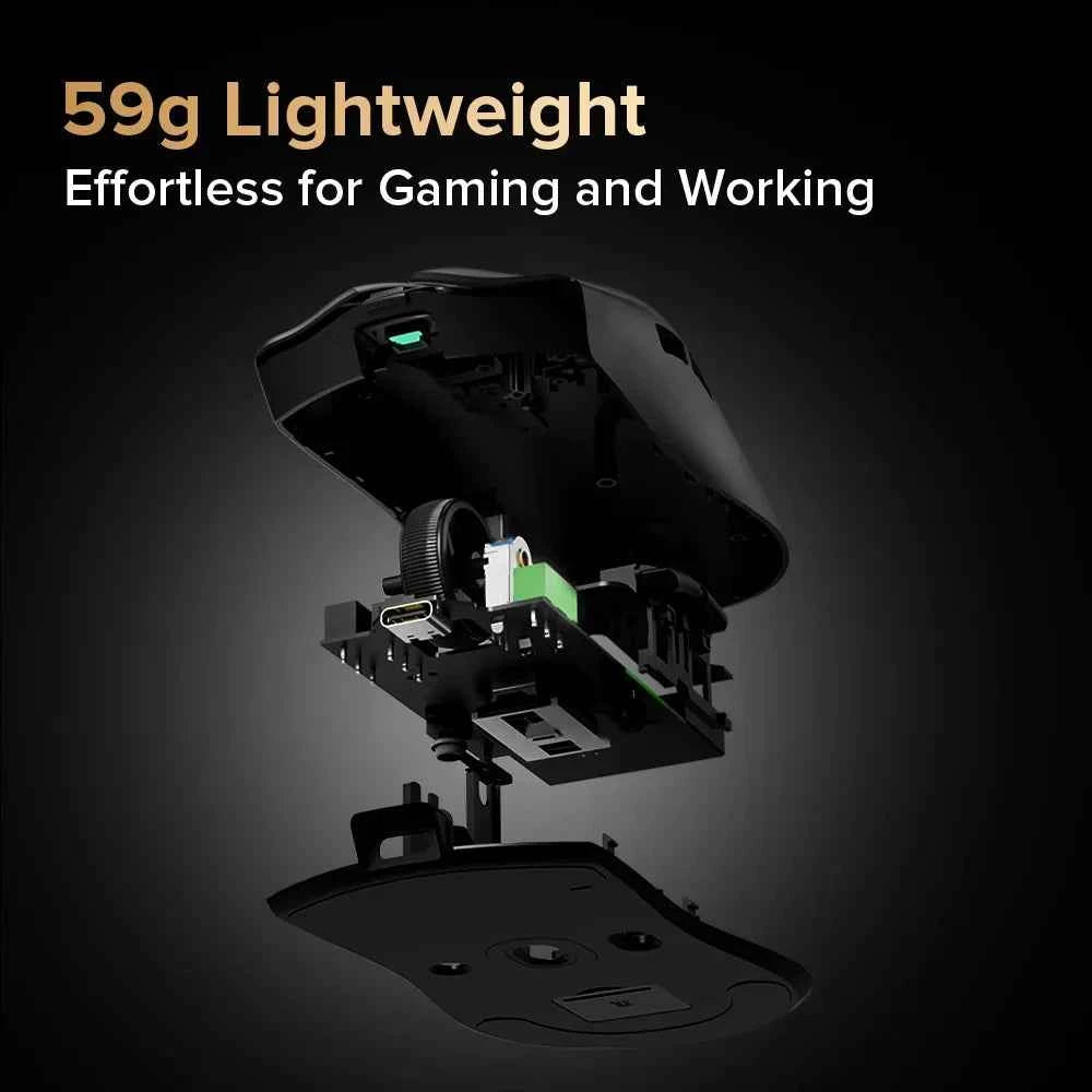 Delux M700 Ultra 8K Wireless Gaming Mouse PAW3950 30000DPI 59g Lightweight 8K Polling Rate TTC Gold Encoder for PC Laptop Gamer