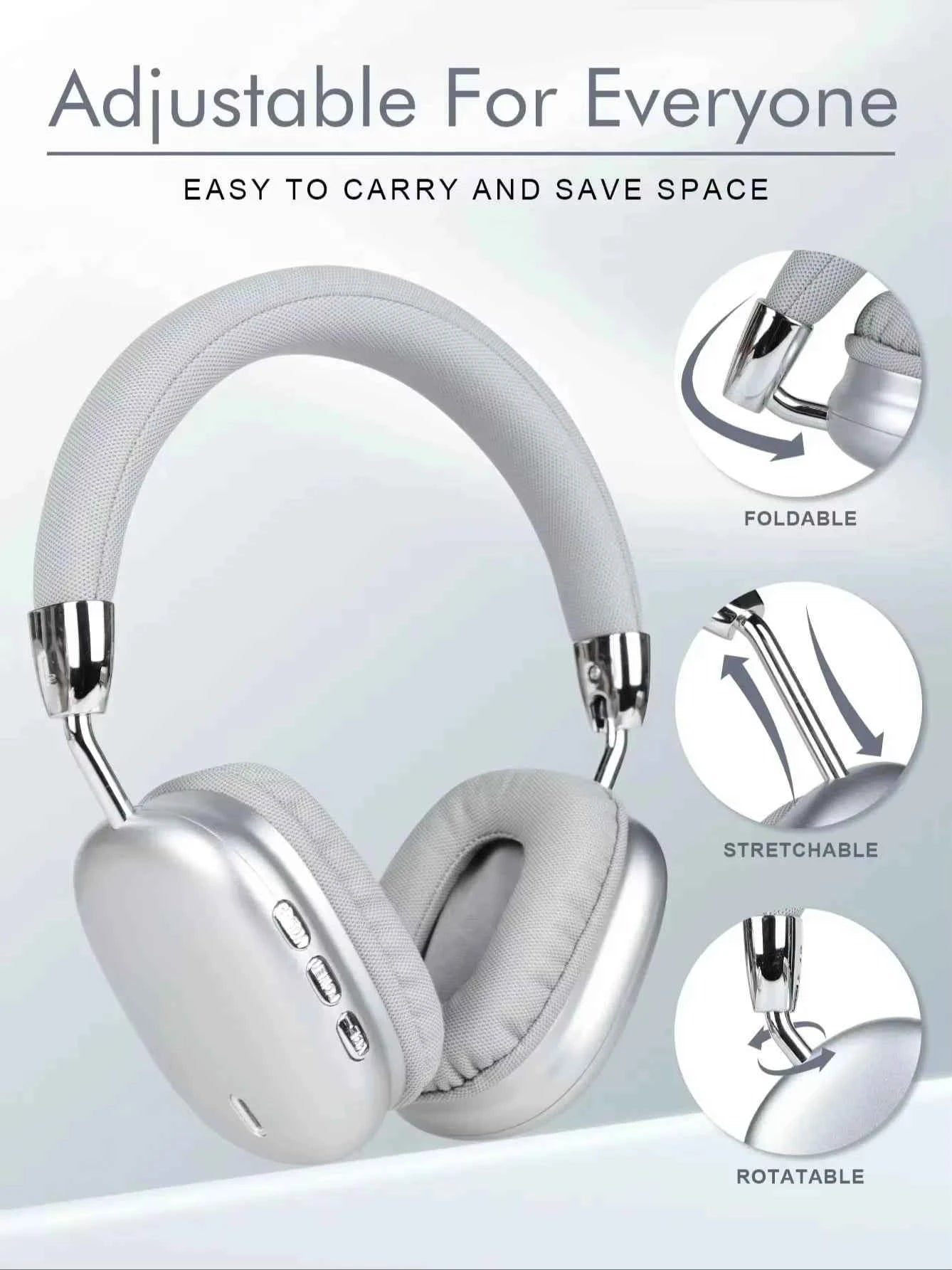 B36 Wireless Bluetooth 5.3 Over-Ear Headphones with ANC Noise Cancelling 8H Playtime Ergonomic Design HD Microphone Foldable