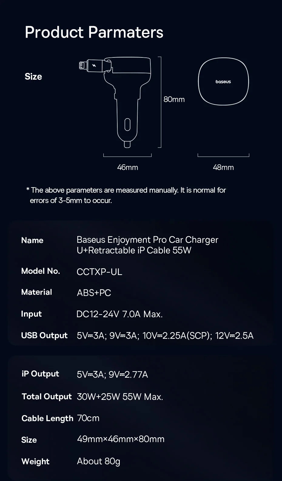Baseus 60W Car Charger 2 in 1 Retractable Cable SCP 25W QC PD 30W Fast Car Phone Charger For iPad iPhone 16 15 14 13 Pro Samsung