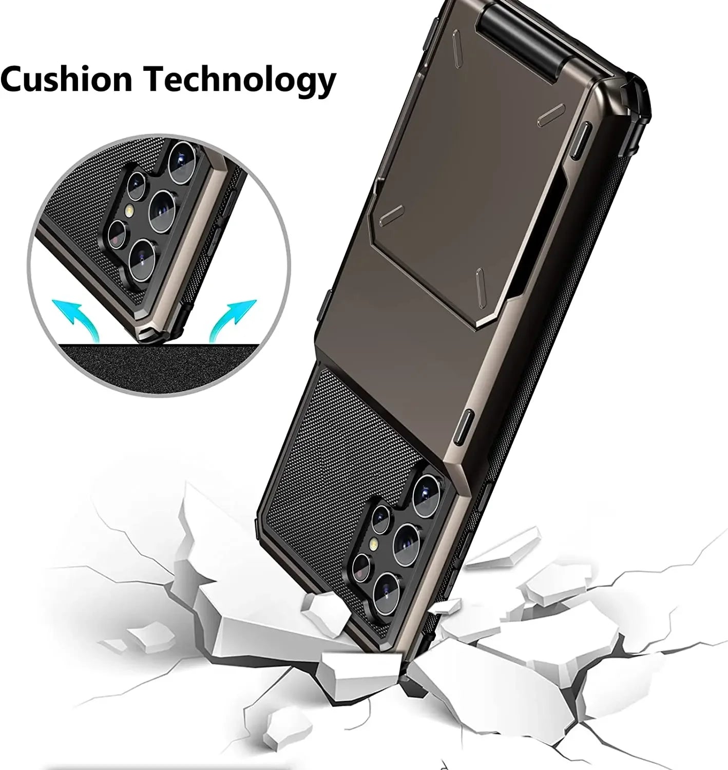 For Samsung S25 Edge S24 S23 S22 Ultra S21 Wallet Case Flip Cover Card Holder Pocket Dual Layer Protective Full-Body Hard Bumper