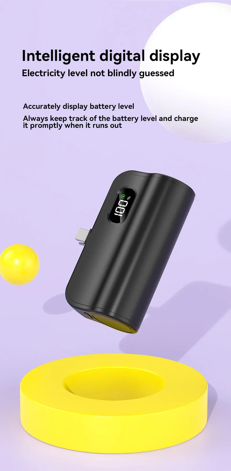 50000mAh Mini Capsule High Capacity Power Bank Portable Wireless Fast Charging External Battery for iPhone Xiaomi Huawei Samsung