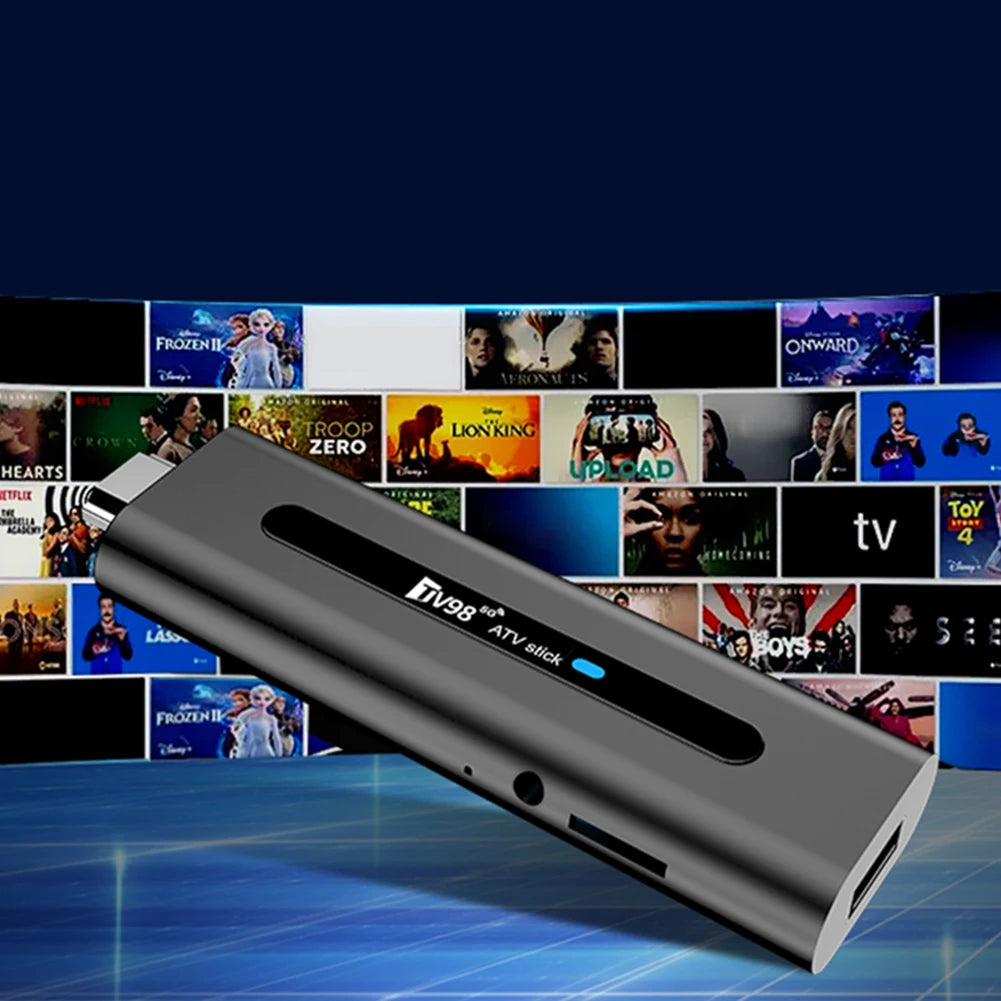 TV98 ATV H313 Android TV Stick 14.0 8K 2.4G 5G WiFi Quad Core BT5.0 Set Top Box Smart TV Box for Network Media Player