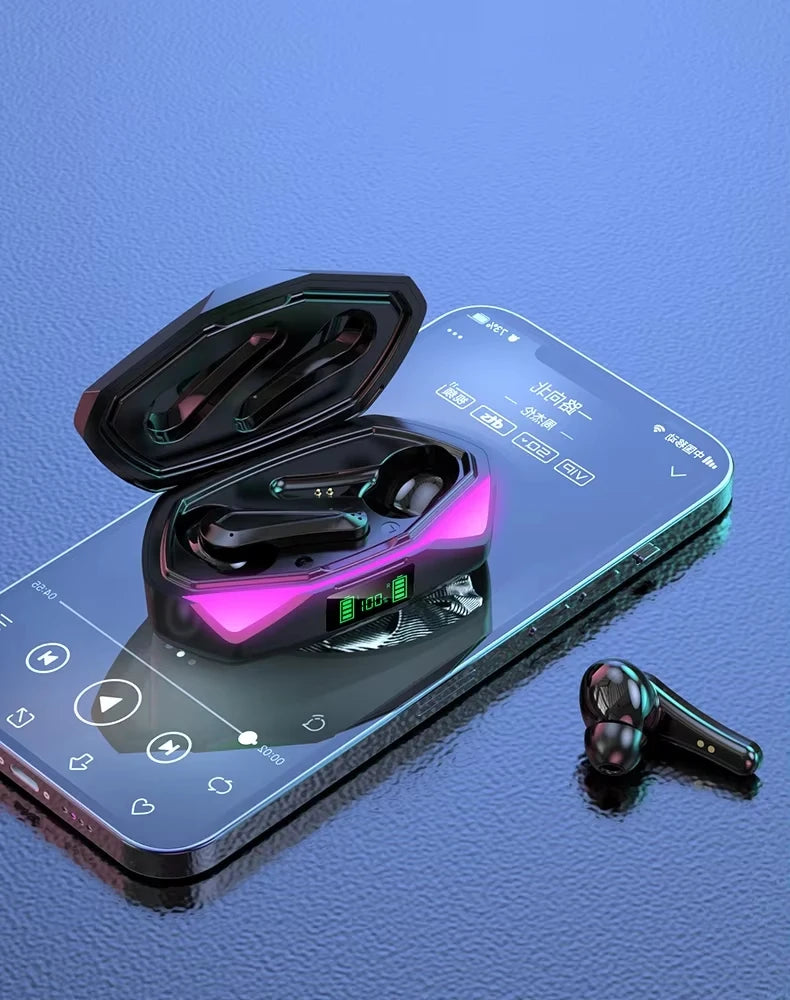2026 New TWS Wireless Earphones with Bluetooth 5.49 Gaming Headset Sport Earbuds with LED Display Earhooks and Built-in Mic