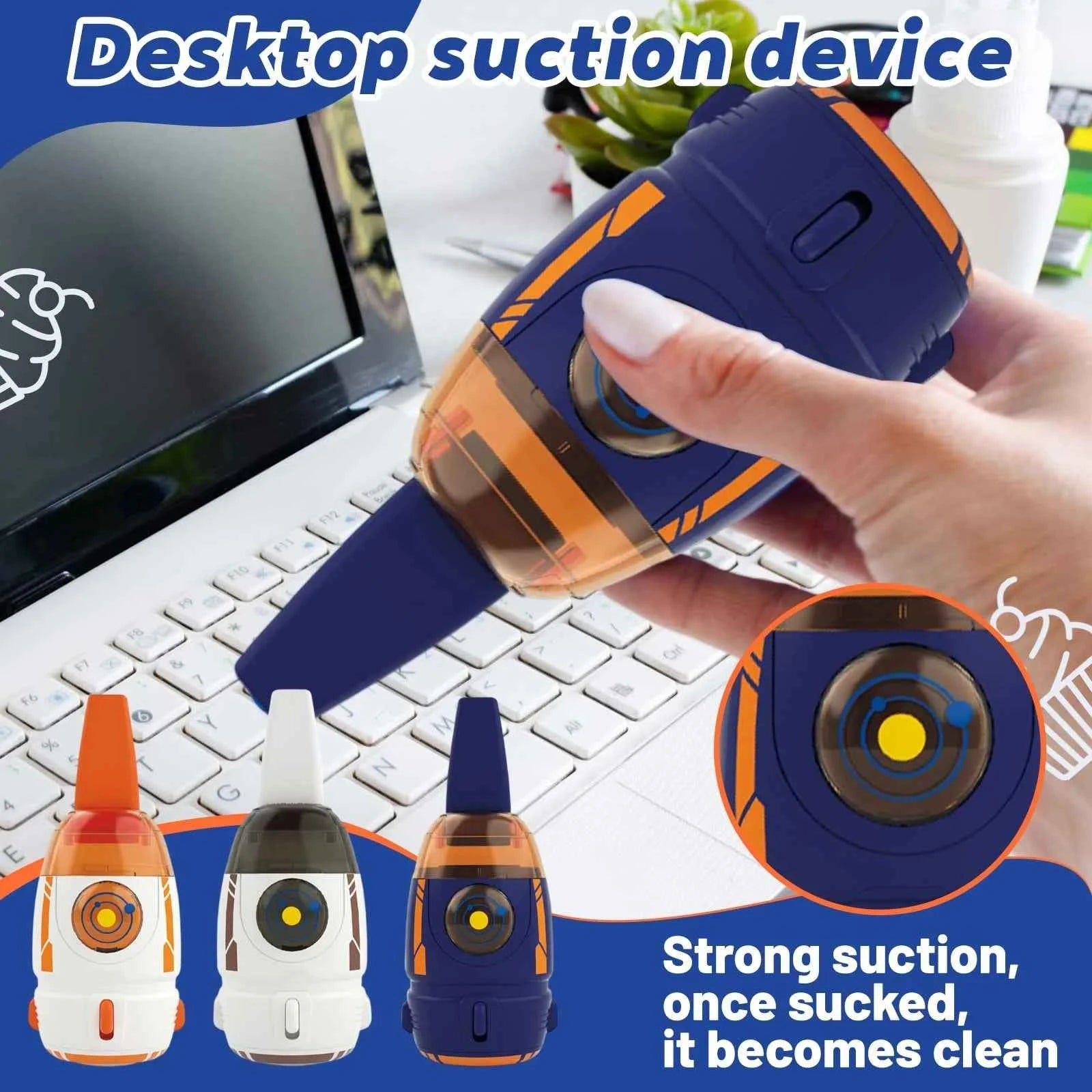 Desktop Vacuum Cleaner Little Rocket Shaped Electric Handheld Desktop USB Charging Cleaner Eraser Scrap Mini Keyboard Cleaner