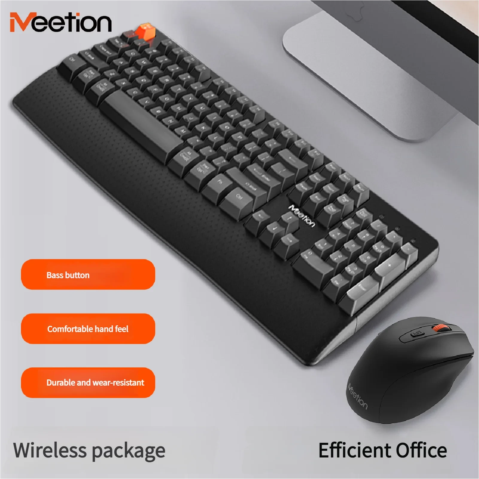 2.4G Wireless Keyboard Mouse Set For PC Laptop Ergonomic Low Noise Keyboard Mouse Combo 1600DPI Adjustable Mouse For Home Office