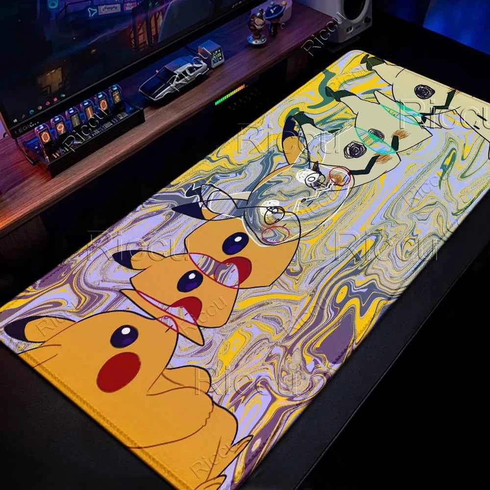 XXL Mousepad Laptop Japan Cool Anime Mouse Pad Large pokemon Mimikyu Gaming Mat Gamer PC Cabinet Keyboard Rug Desk Accessories