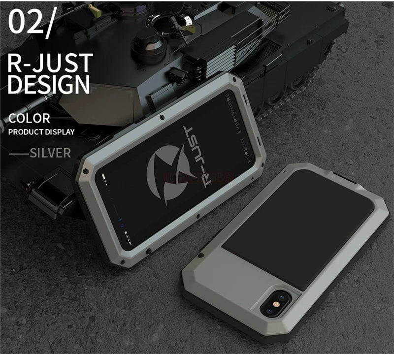 Heavy-duty protective armour for iPhone 17 to 11 Pro Max Plus XS Max XR Metal Aluminum Phone Case, Shockproof Case