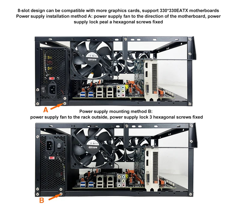 DIY Computer Motherboard Case Rack Aluminum Frame Chassis Cooling Rack Stand Open Chassis Support Bracket Good Heat Dissipation