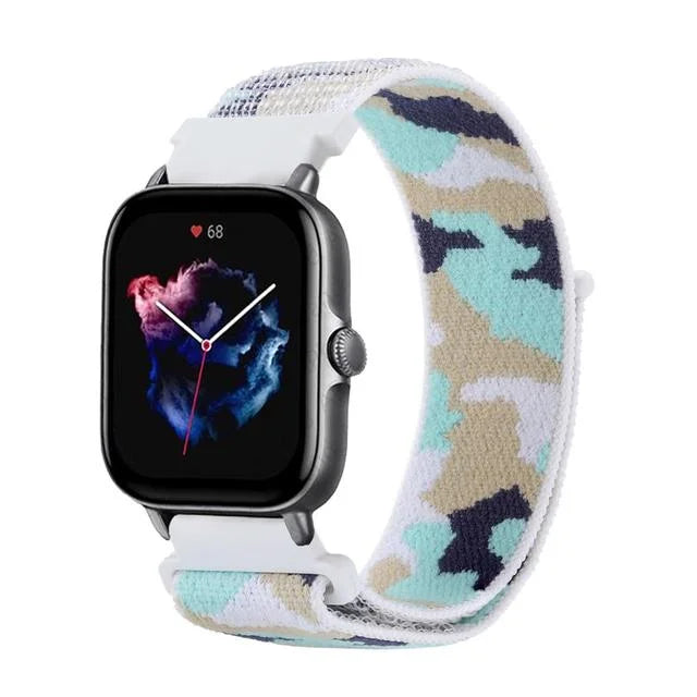 20mm 22mm Nylon Loop Strap for Amazfit GTR 42 47mm/GTR2/2e/3/3 Pro/4/GTS/GTS2/mini/3/4 Bracelet for Amazfit Bip-U-S/Stratos 2 2S