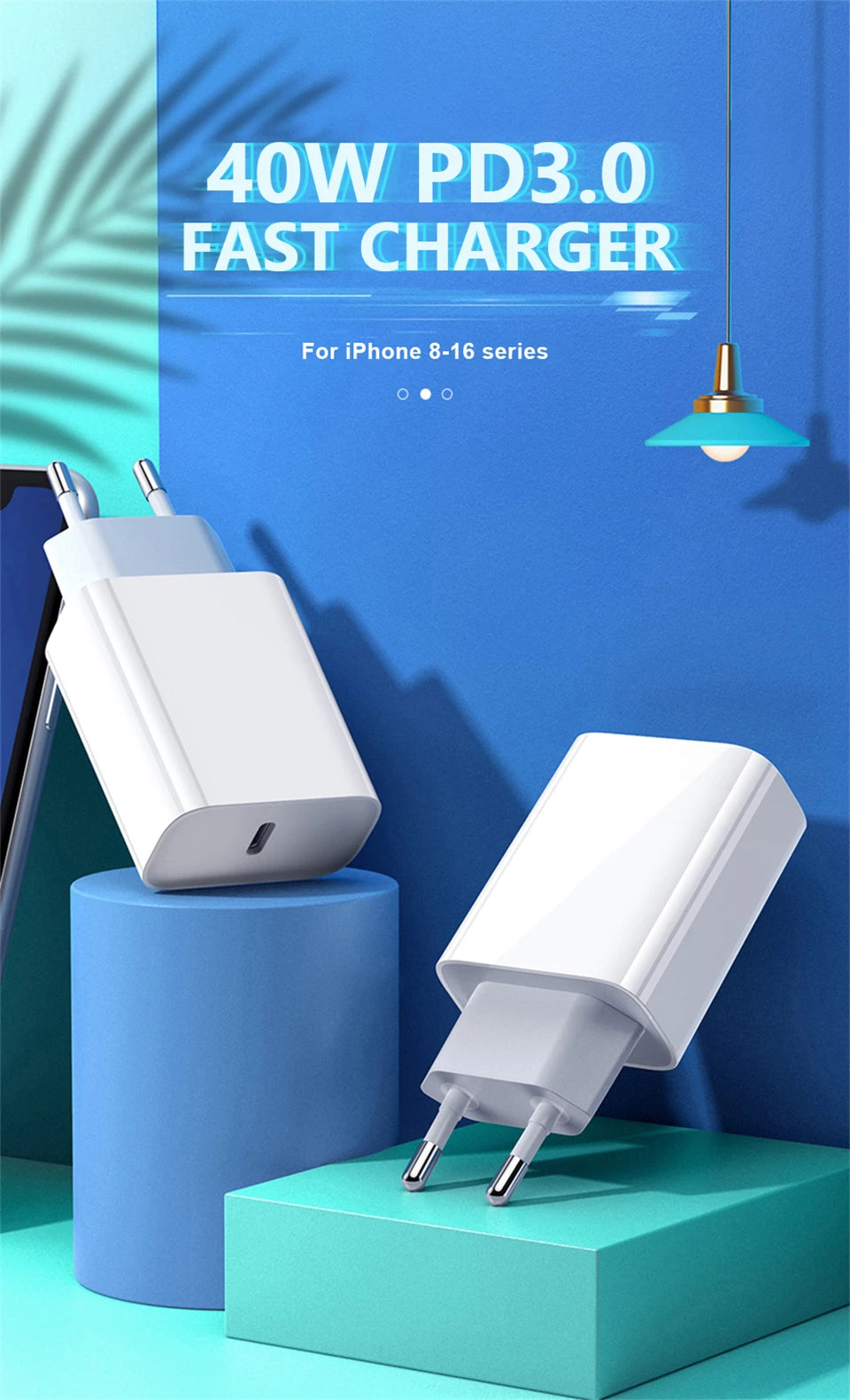 PD 40W Fast Charger For iPhone 17 16 15 14 11 12 13 Pro Max 8 Plus iPad Fast Charging USB C Cable Type C Data Line Phone Charger