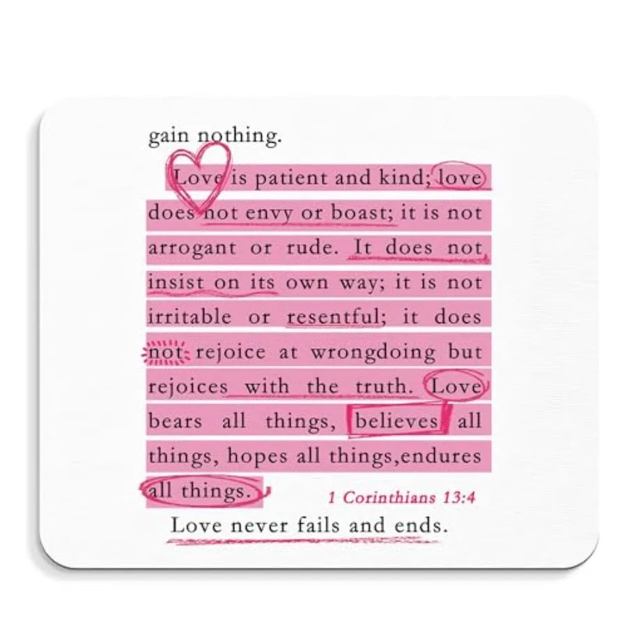 Motivational Bible Verse Decor Mouse Pad - Inspirational Christian Office Desk Mousepad, Positive Bible Verse Decor, Inspiratio