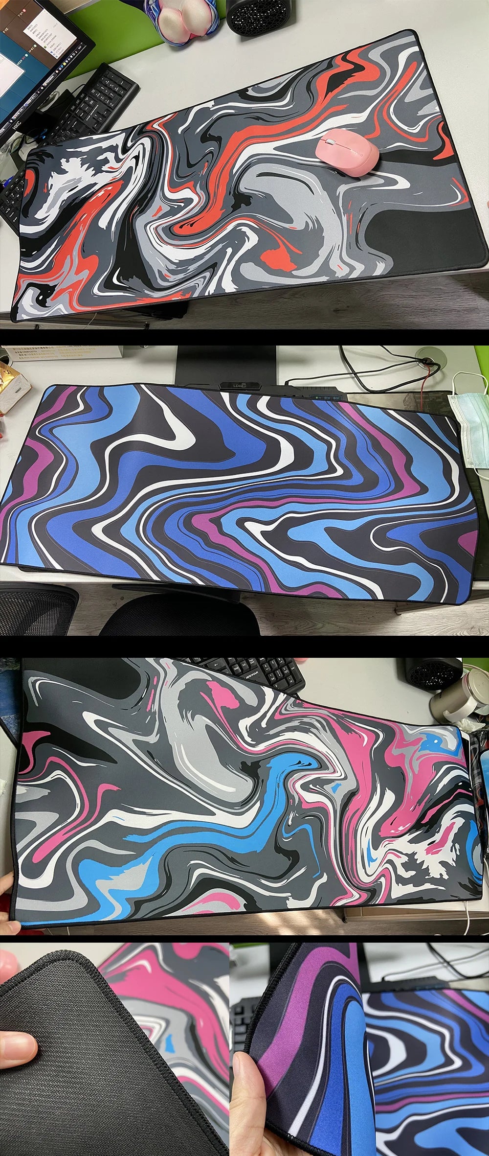 Strata Liquid Mouse Pad Computer Laptop Anime Keyboard Mouse Mat Mousepad Keyboards Gamers Decoracion Desk Mat