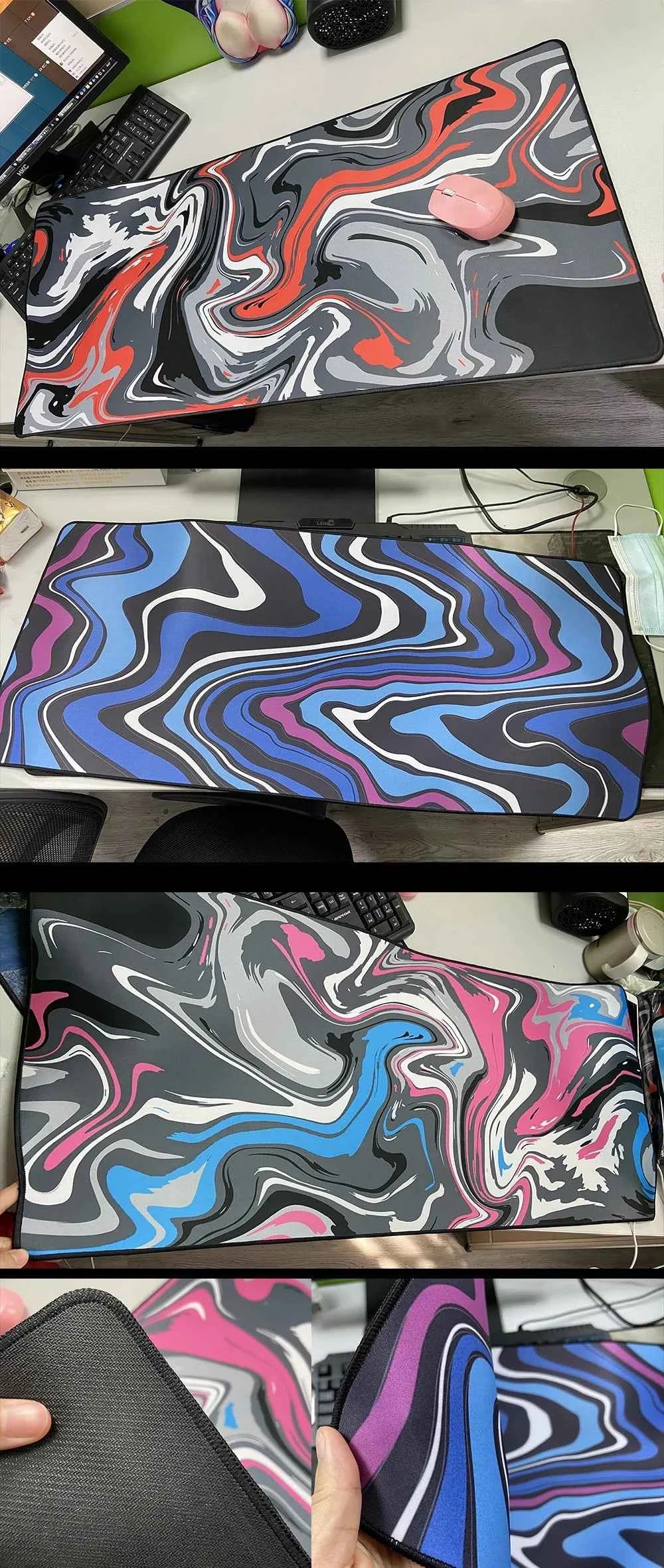 Strata Liquid Mouse Pad Computer Laptop Anime Keyboard Mouse Mat Mousepad Keyboards Gamers Decoracion Desk Mat