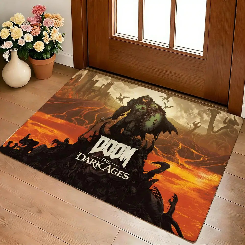 Shooting Game D-Doom Floor Mat Cozy Flannel Soft Thick Non-Slip Mat For Living Room Bedroom Kitchen Decor Rugs