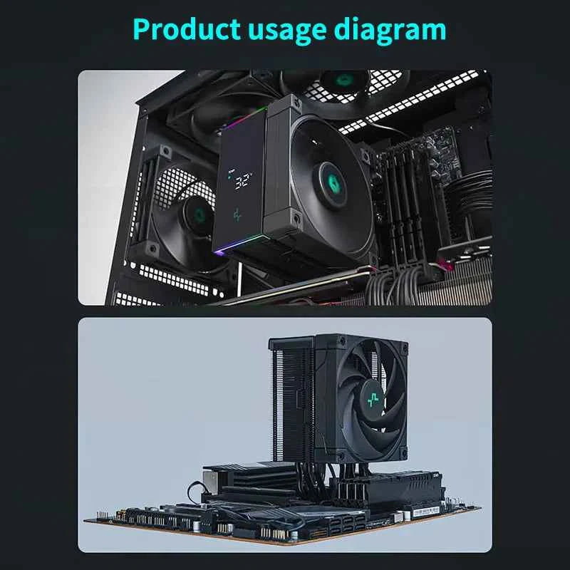 DeepCool AK500S Digital Display CPU Cooler 5 Heat pipes TDP 240W Cooling ATX PC Radiator For LGA1700/1200 115X AM4 AM5