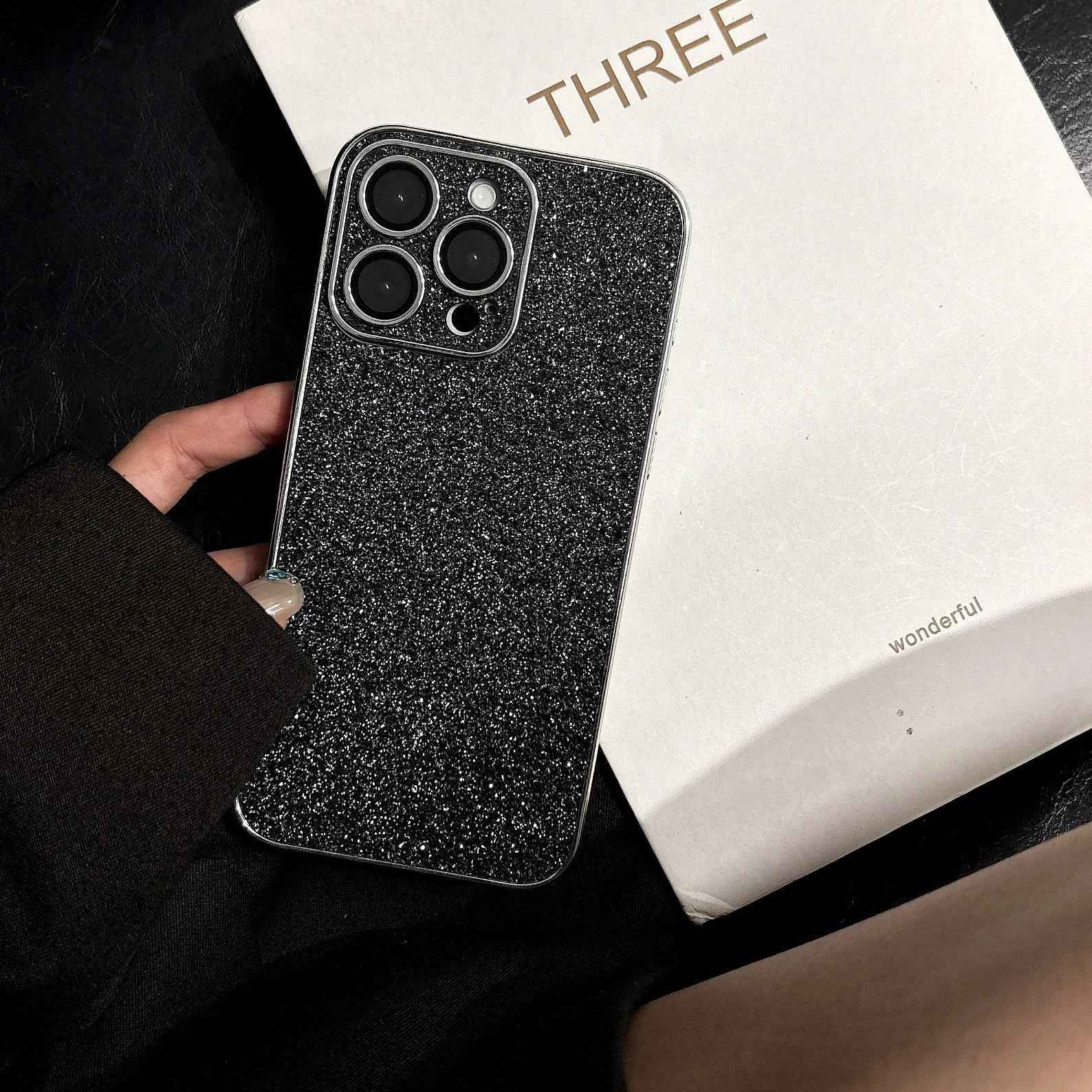 Luxury Bling Glitter Leather Case For iPhone 16 15 14 13 12 11 Pro Max Sparkling Soft Silicone Shockproof Plating Bumper Cover