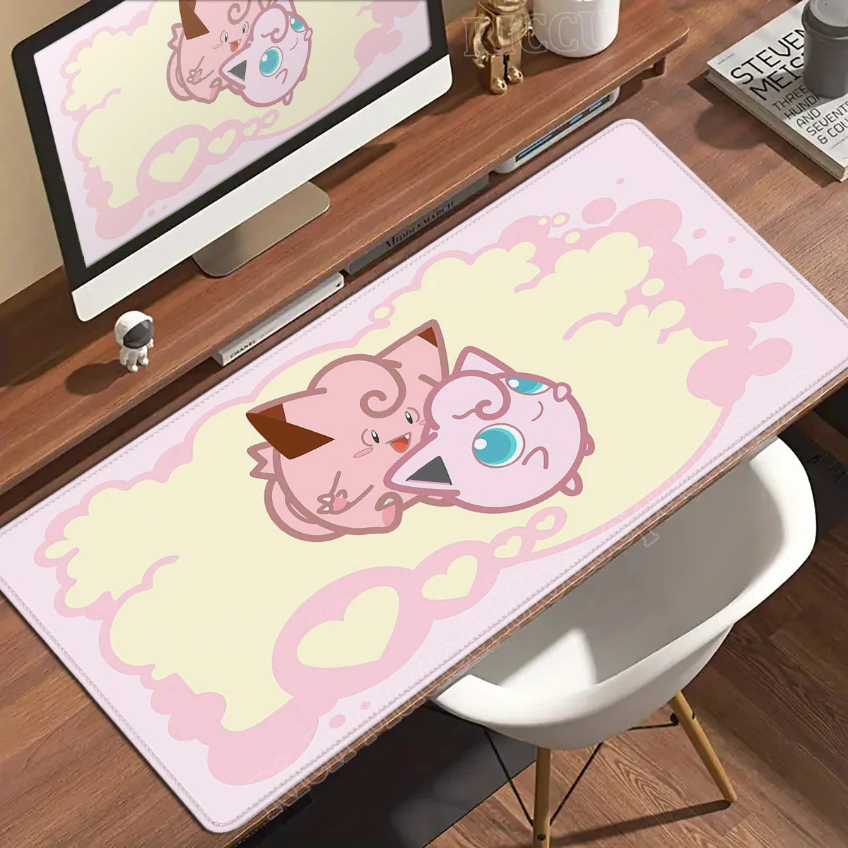 Kawaii Pink Keyboard Pad Clefairy Anime Gamer PC Cabinet Mouse Pad Ppokemon Jigglypuff Mousepad Laptop DeskMat E-Sports Mousemat