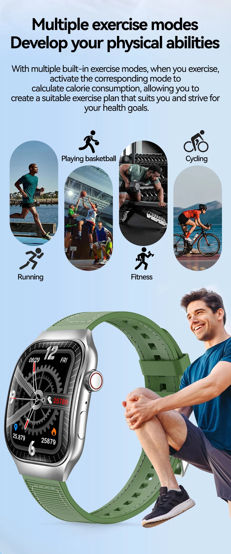 LAXASFIT New Bluetooth Call Smart Watch for Men 2.01