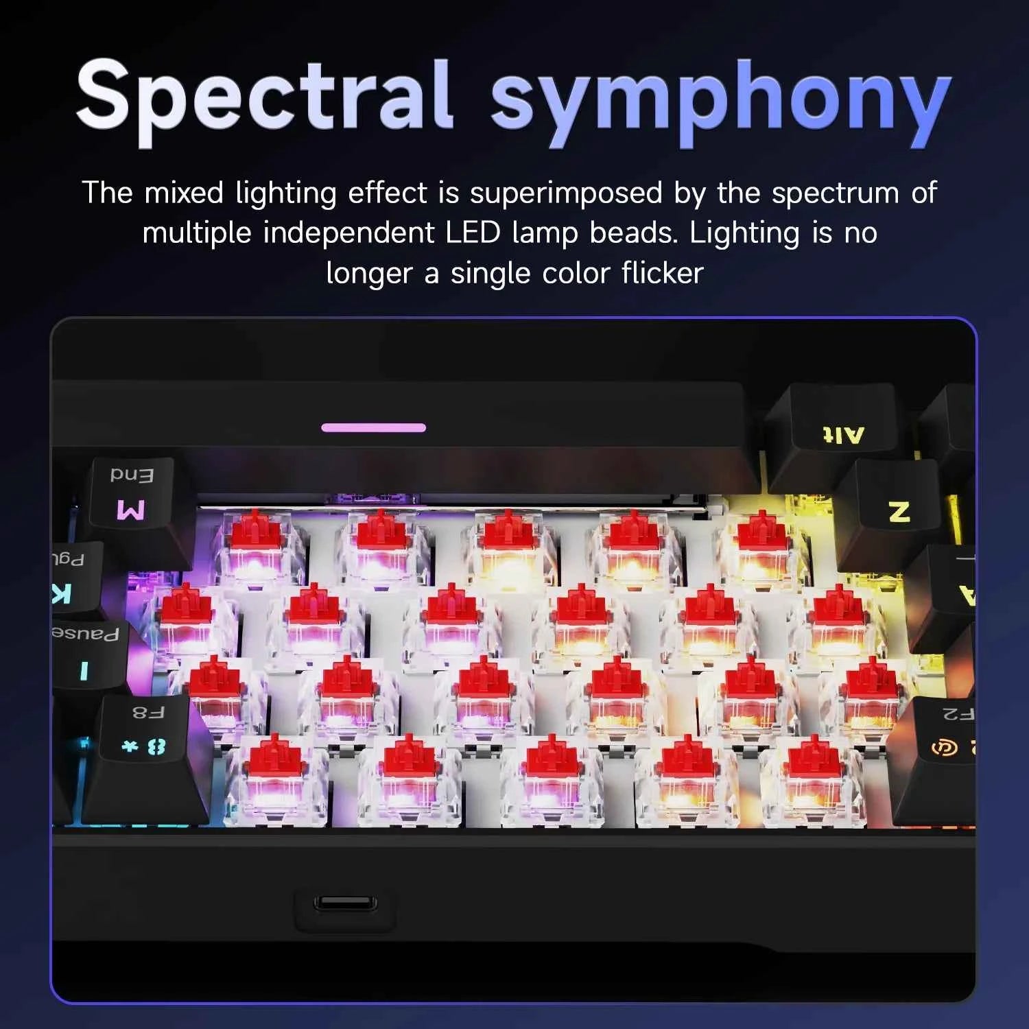 Ajazz NK61 Mechanical Wired Gaming Keyboard RGB Lighting Supports Hot-Swappable 61-Key Mechanical Wired Gaming Keyboard