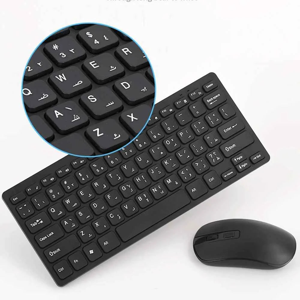 2026 Hot Arabic Keyboard Wireless Mouse For Game PC Player TV Arabic Keyboard and Mouse Set 78Keys Gameing Keyboard Dropshipping