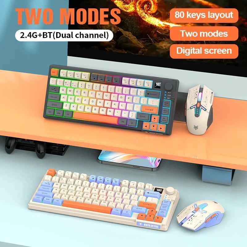 XUNFOX K920Wireless dual-mode Bluetooth keyboard and mouse set game office laptop universal keyboard and mouse