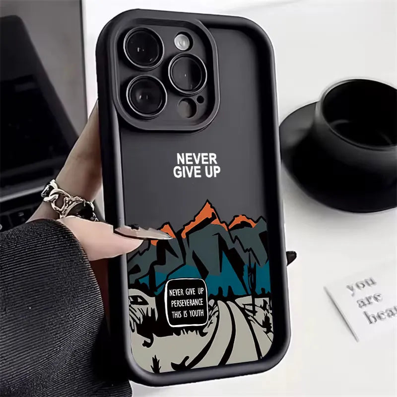 For iPhone 17 16 15 14 13 12 11 Pro Max Case Mountain Road Silicone Phone cases For iPhone 15 16 Plus Cover