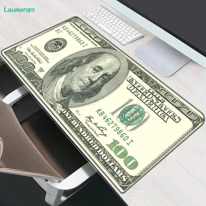 Gaming Laptop Dollar Printing Desk Mat Wrist Pad Mouse Pc Accessories Table Pads Deskmat Gamer Cabinet Keyboard Keycaps Mausepad