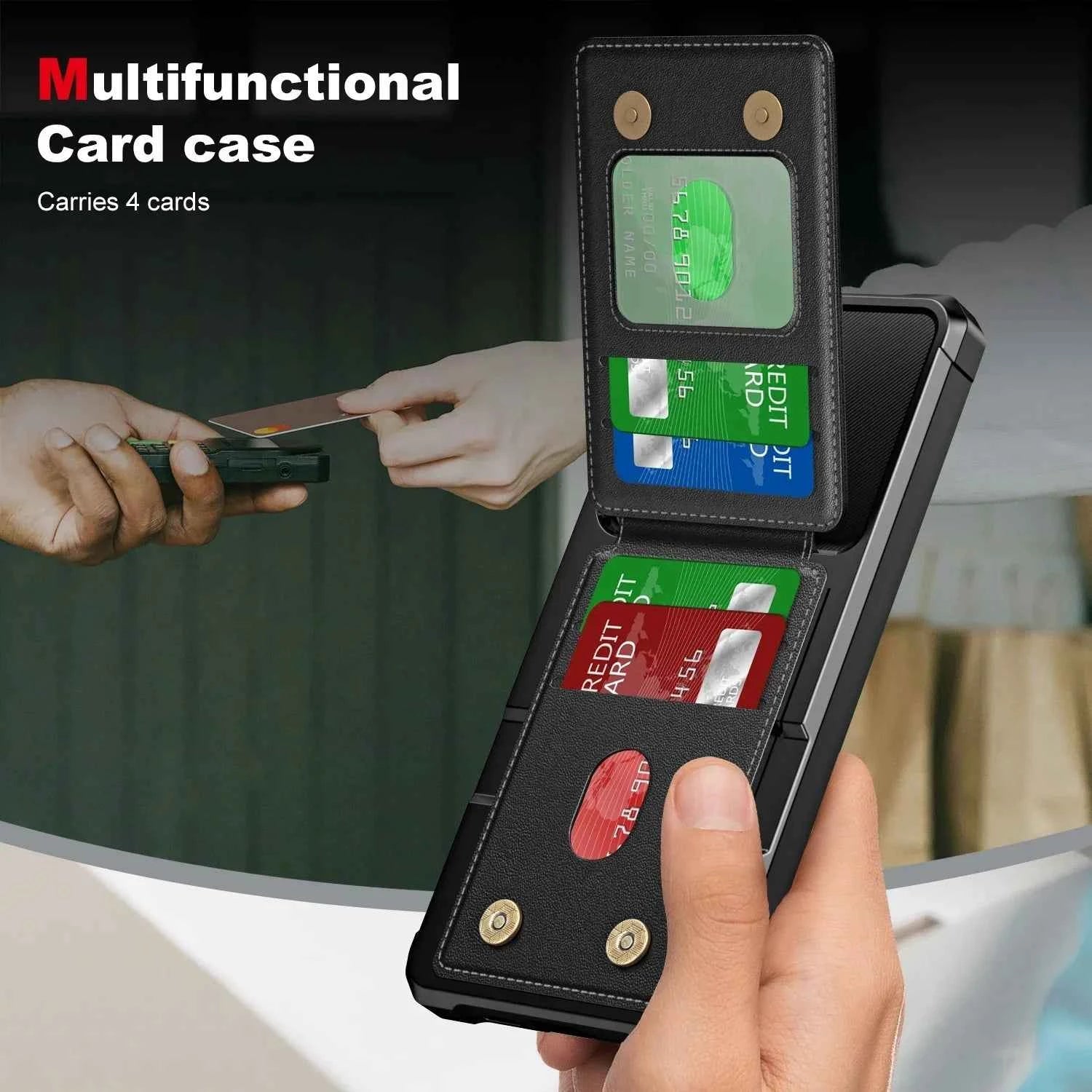 For Samsung S26 S25 S24 S23 S22 Ultra Plus FE A57 A37 A17 A56 A36 A16 A55 A35 A15 Wallet Case with Card Holder Slot Phone Cover
