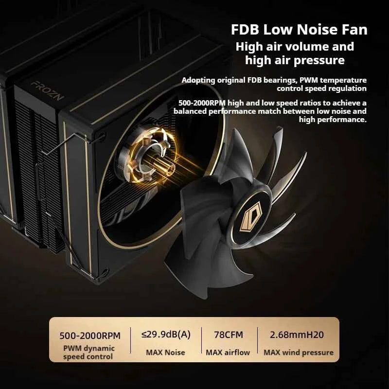 ID-COOLING Dual-Tower 6 Heat Pipes CPU Cooler Dual Cooling Fans High-Performance Air Cooler for LGA1700/1200/115X AMD AM5/AM4
