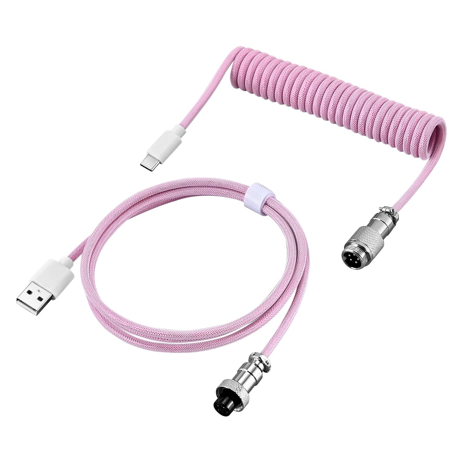 USB Type C Mechanical Keyboard Coiled Cable Hardware Linker Usb GX16 Aviation Mechanical Cable Spiral Gaming Usb Keyboard Cable