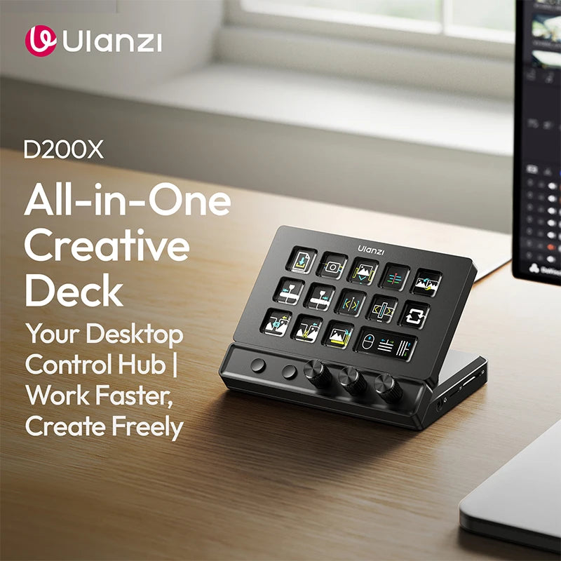 Ulanzi D200X All-in-One Creative Deck Desktop Control Hub for Video Photo Editing Smart Lighting Livestream Console Ecosystem