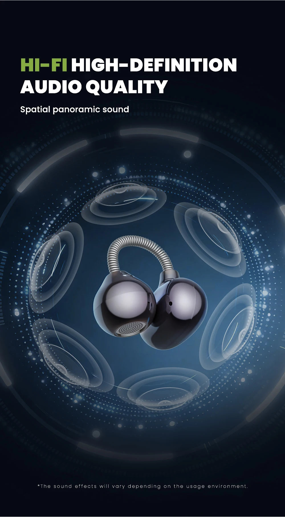 [AI Translator Earbuds] HTC NE67 Bluetooth V6.0 Earphones Portable Wireless headphones Comfort Earclip with a hanging chain