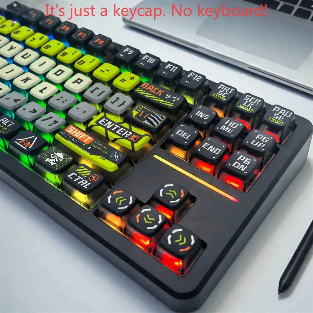 Doomsday Crossing Personalized Keycaps 125 Keys PBT+PC SAX Quad Translucent Pudding Keycaps for MX Switch Mechanical Keyboards