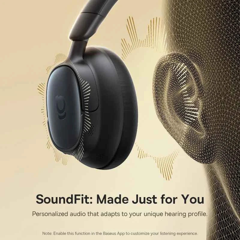 Baseus Bowie MH1 Bluetooth Headphones 48dB Noise Cancellation Hi-res LDAC Over Ear Headset Audio Wireless Earphone Earbuds