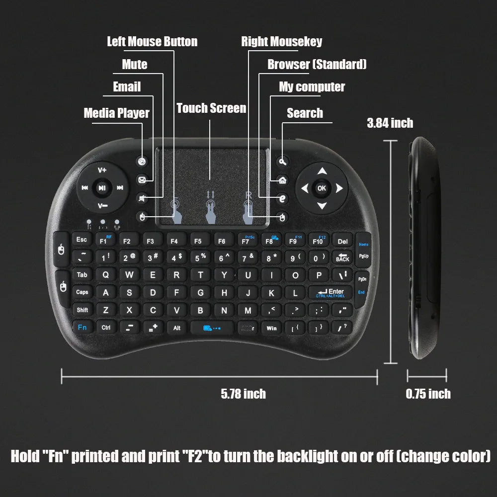 MRSVI I8 2.4G Mini Wireless Keyboard 2.4GHz Air Mouse Remote Touchpad For Android TV Box PC Smart TV