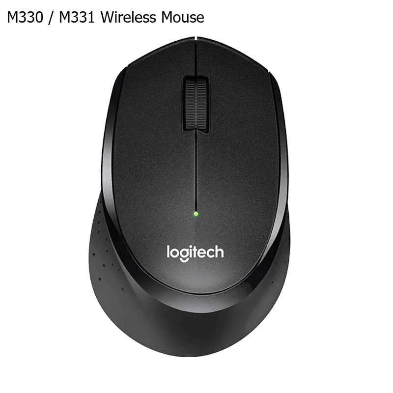 Logitech Compact 2.4G Wireless Silent Mouse M330 M331 Ergonomic Plug and Play for Desktop Computer PC Optical Mouse