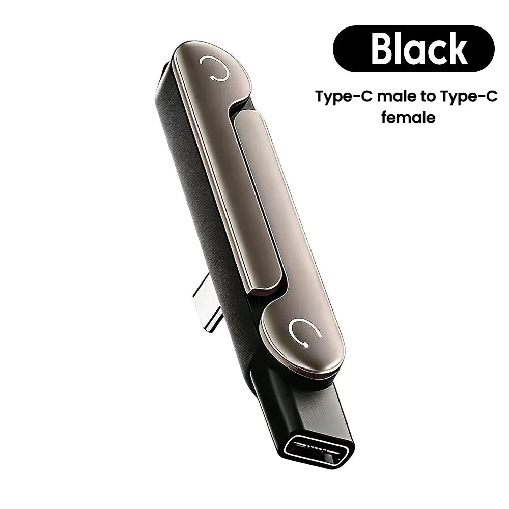 240W 2 in 1 Portable Foldable Phone Stand Fast Charging OTG Type-C Male to USB-C Female Converter For iphone17 16 Samsung