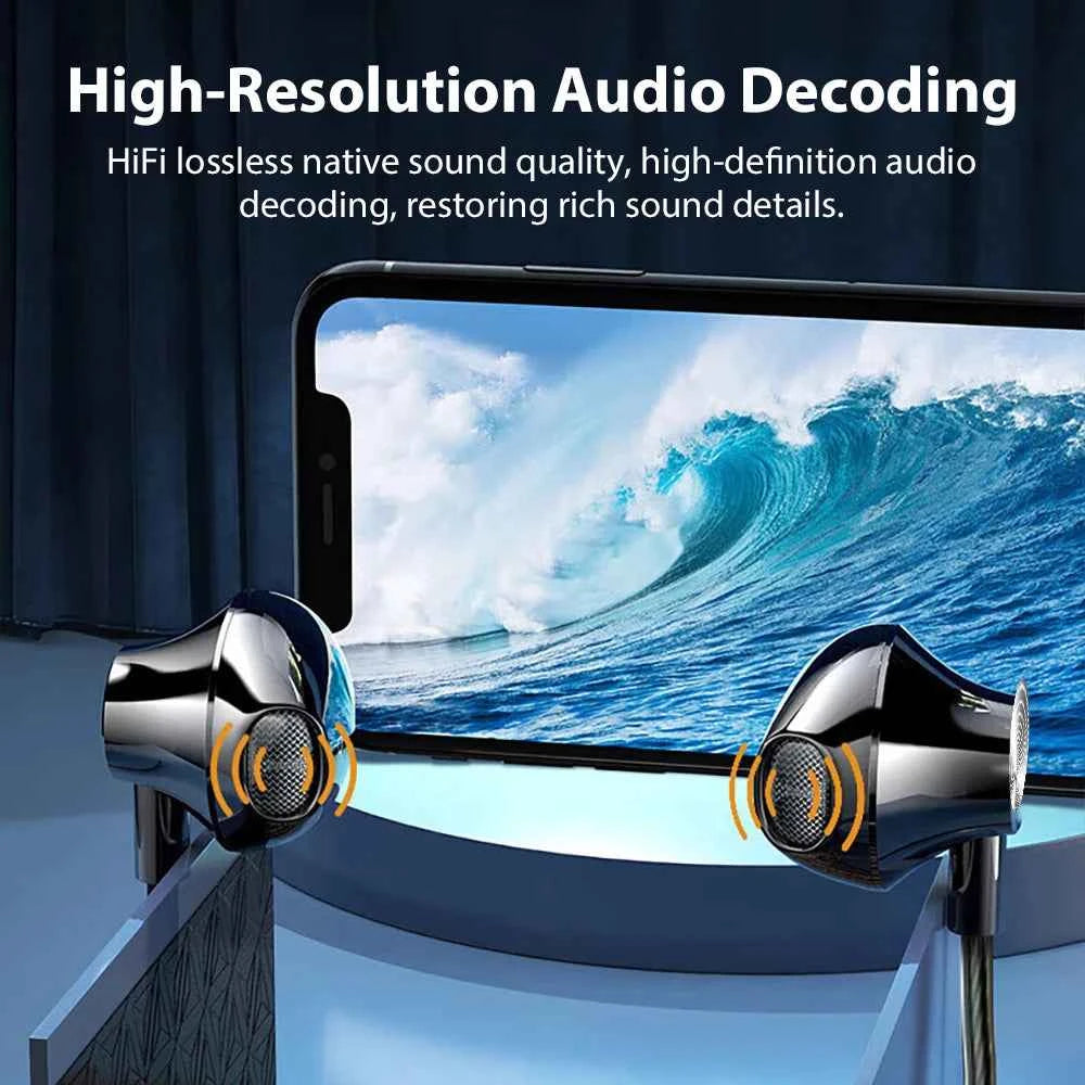 Type C 3.5mm Jack Earphones HiFi Stereoscopic Sound With Mic Wired Headphones Line Control Earbuds For Samsung iPhone 16 Headset