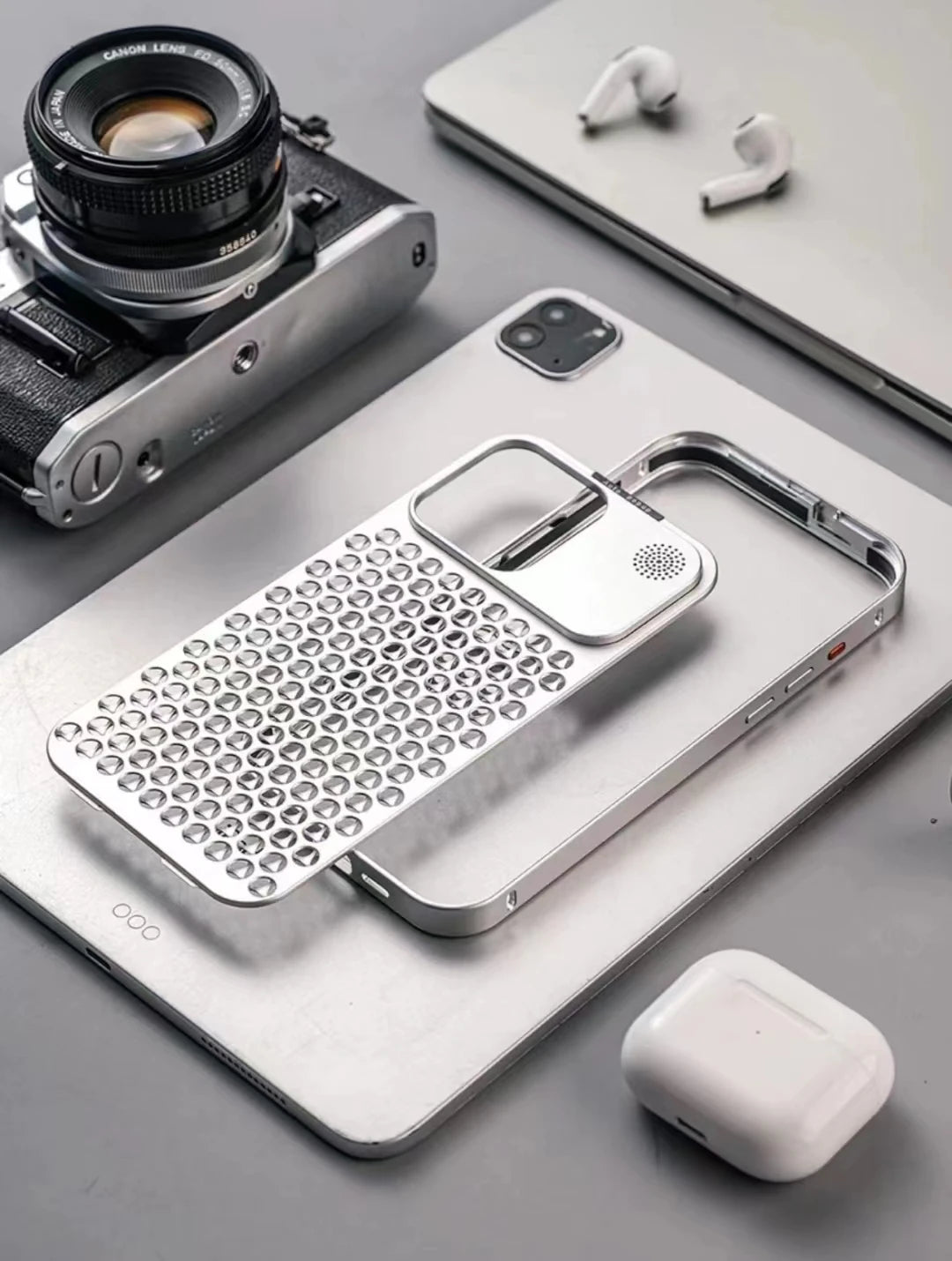 Aromatherapy Aluminum Metal Case For iPhone 15 Plus 14 13 12 Pro Max Heat Dissipation Full Shockproof Auto Popup Fragrance Cover