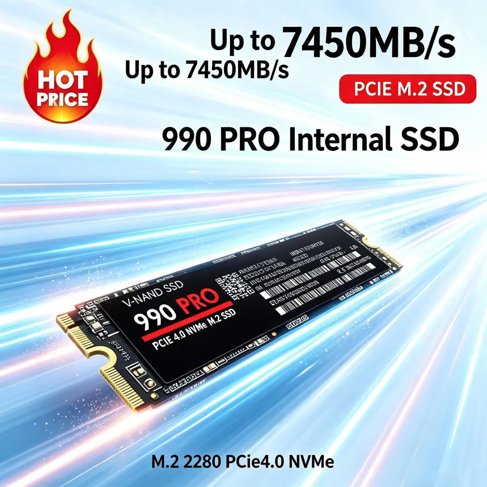 New M.2 990 PRO NVMe SSD PCIe Gen4 High Performance Internal Drive 2TB 4TB Storage Upgrade For PS5 Desktop Laptop