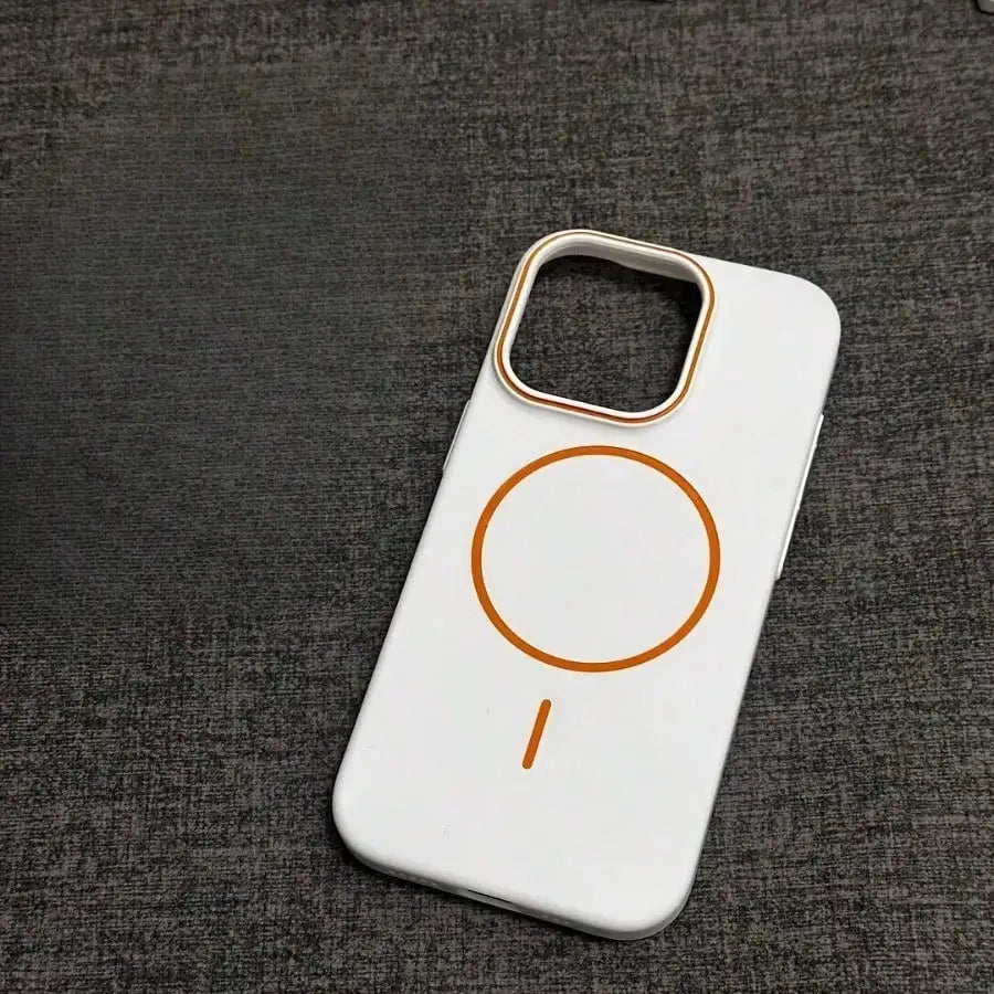 Ultra thin color blocking phone case, magnetic wireless charging, compatible with iPhone 17E, 16, 15, 14, 13 Pro Max