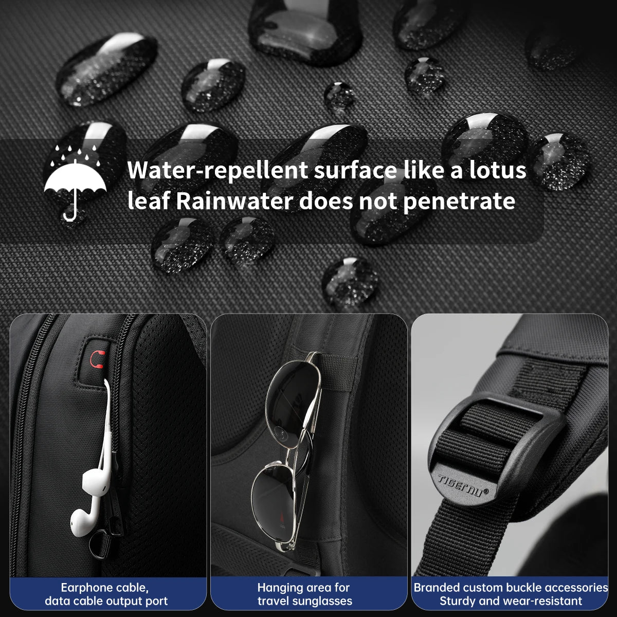 Tigernu Brand Nylon Waterproof Anti theft 15.6
