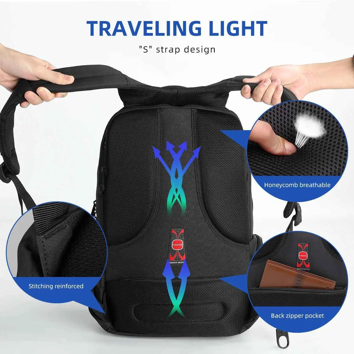 Tigernu Brand Nylon Waterproof Anti theft 15.6